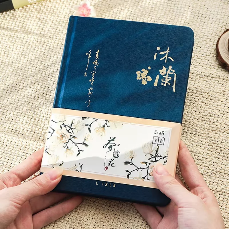 Blue floral hardcover journal in the supplied seller photo